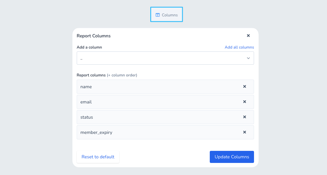 Bilby columns for users